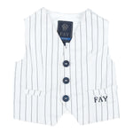 Fay Gilet Tinta Unita Fantasia Righe per Neonato 5Q2342 BIANCO FAY 