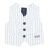 Fay Gilet Tinta Unita Fantasia Righe per Neonato 5Q2342 BIANCO FAY 