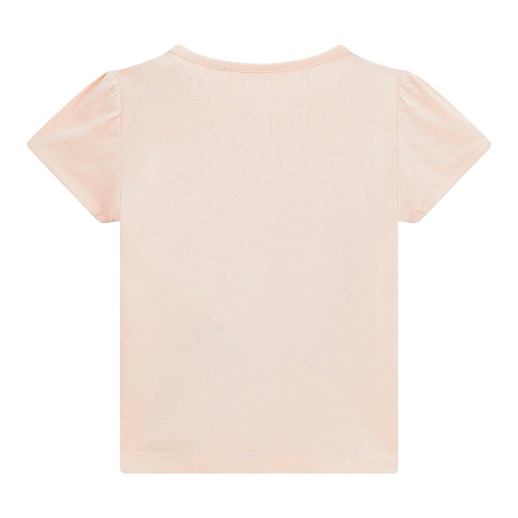 Guess T-Shirt Girocollo Tinta Unita con Logo per Bambina K5RI07K6YW4XX ROSA GUESS 