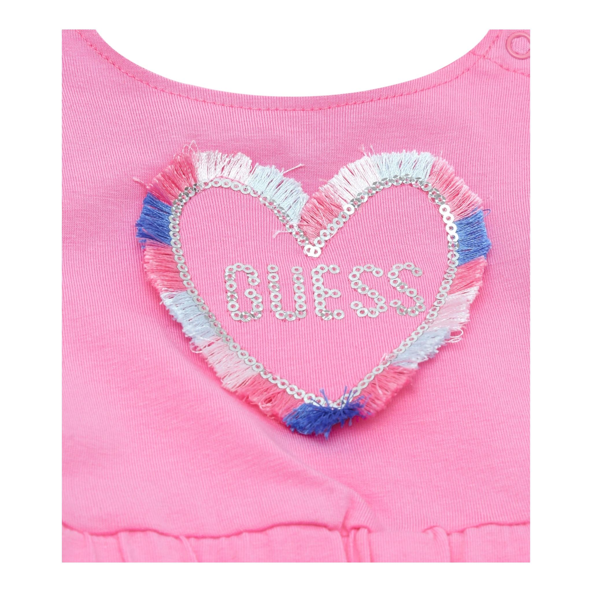 Guess Abito Mezza Manica Tinta Unita con Culotte per Neonata A3GK04K6YW1 ROSA GUESS 