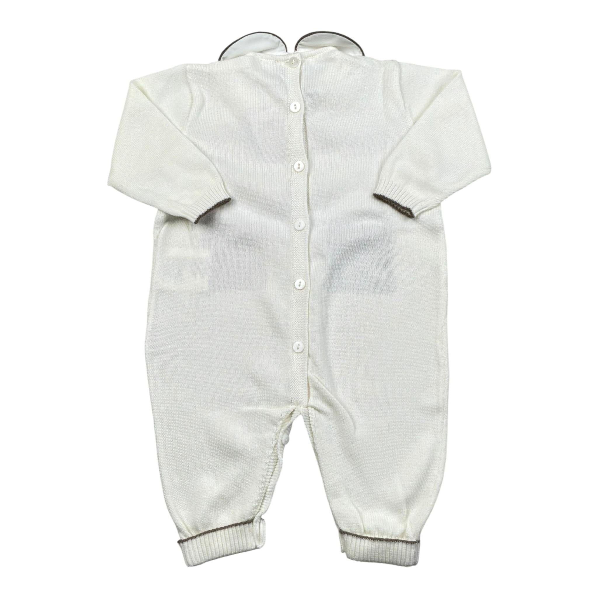 Le Coconne Tutina Tinta Unita con Colletto per Neonato LCN1495 PANNA LE COCONNE 