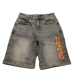 Iceberg Bermuda In Denim Tinta Unita con Stampa per Bambino BMICE5104J NERO ICEBERG 