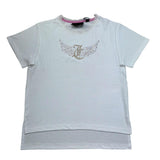 Juicy Couture T-Shirt Girocollo Tinta Unita con Stampa per Bambina JBX6517 BIANCO JUICY COUTURE 