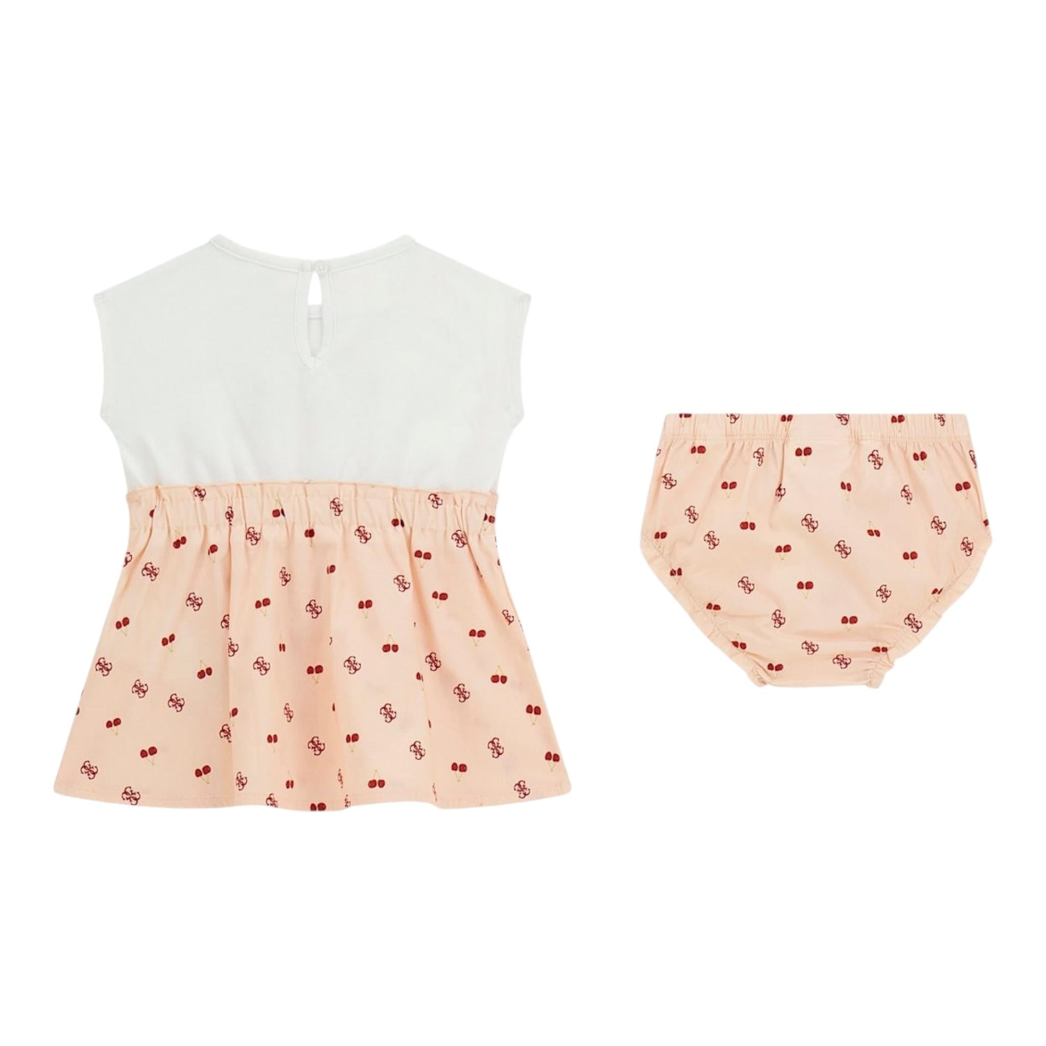 Guess Abito Mezza Manica Bicolore con Culotte per Neonata A5GK00K6YW4 BIANCO GUESS 