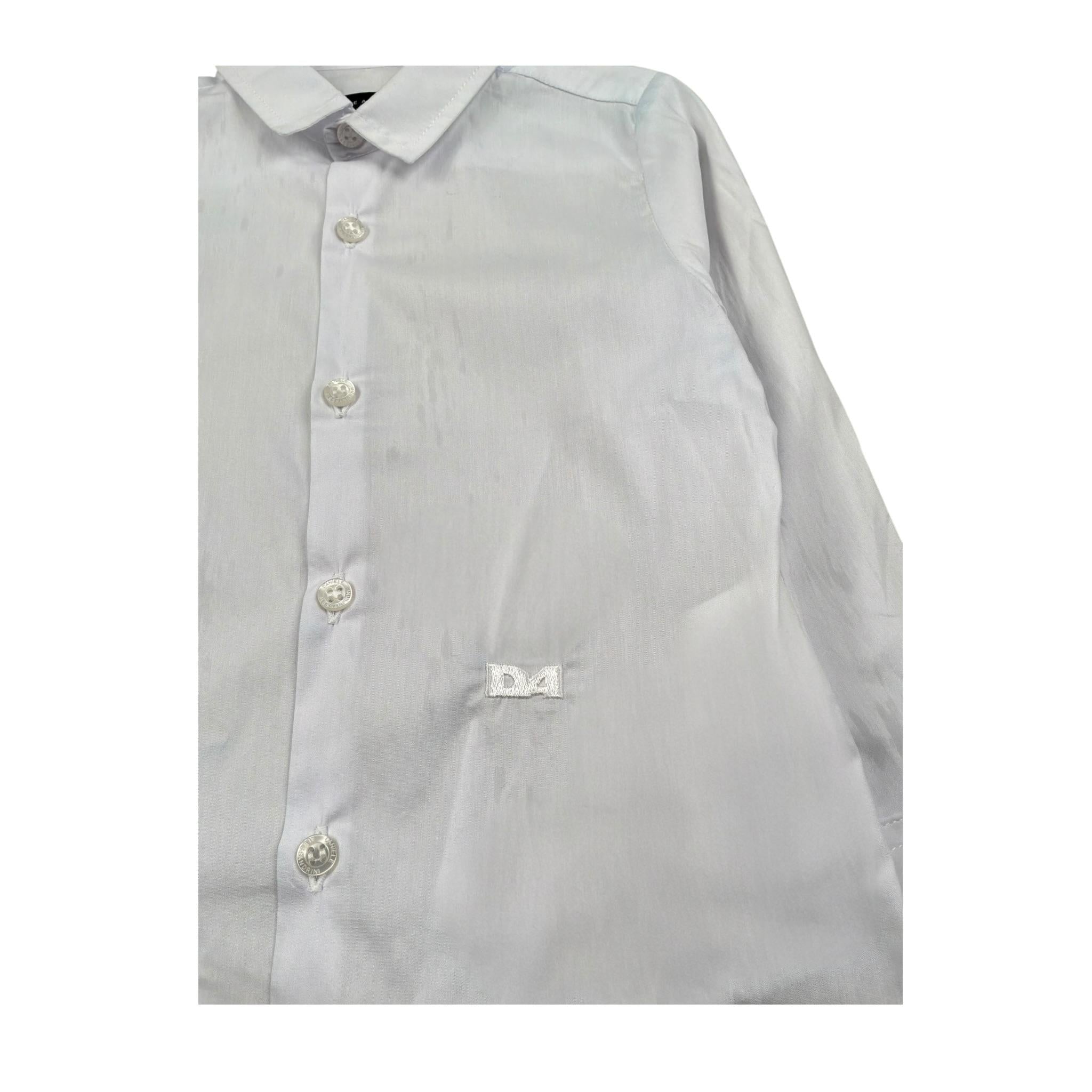 Daniele Alessandrini Camicia Manica Lunga Tinta Unita con Logo per Bambino 1295C00267JX BIANCO DANIELE ALESSANDRINI 