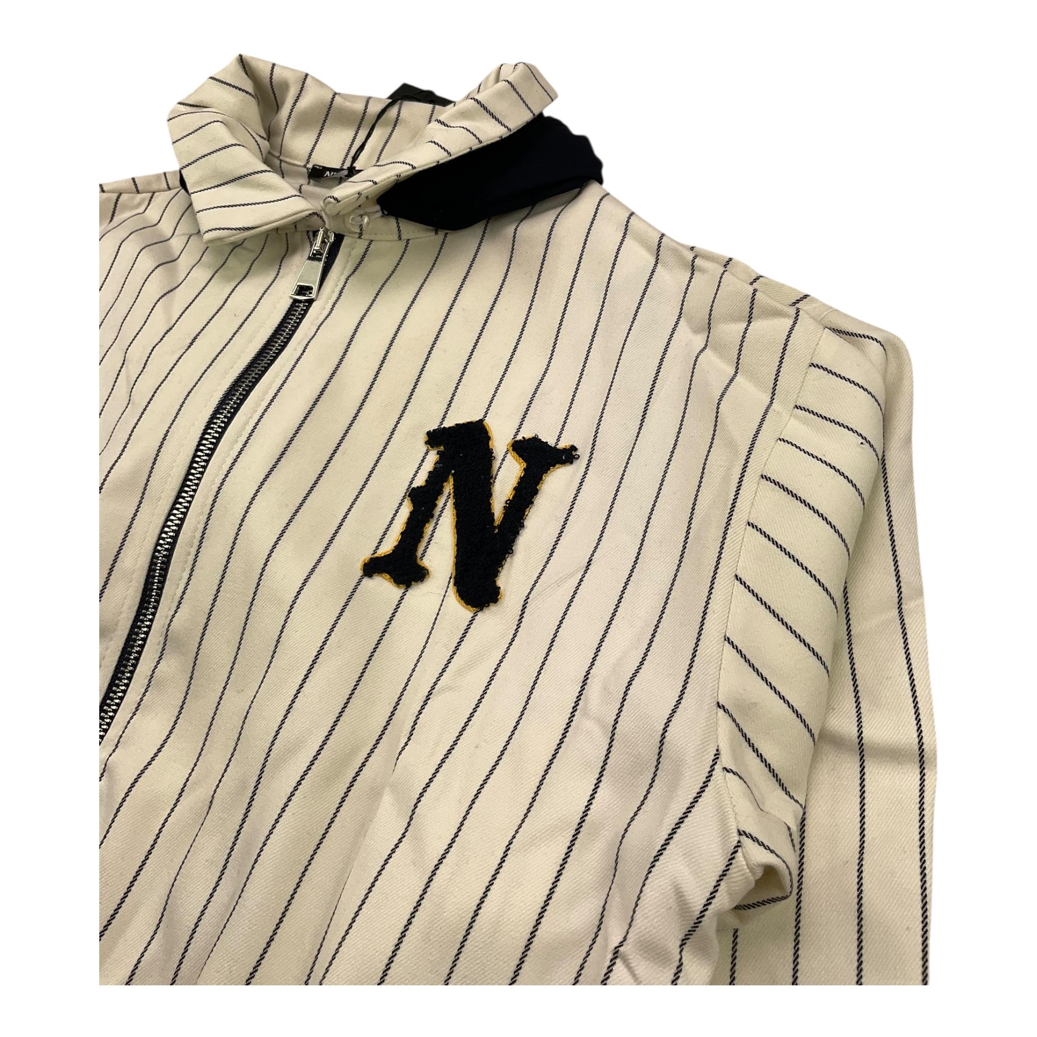 NEVER TOO felpa con zip e cappucci tinta unita fantasia a righe Panna per Bambino NT2131R PANNA NEVER TOO 