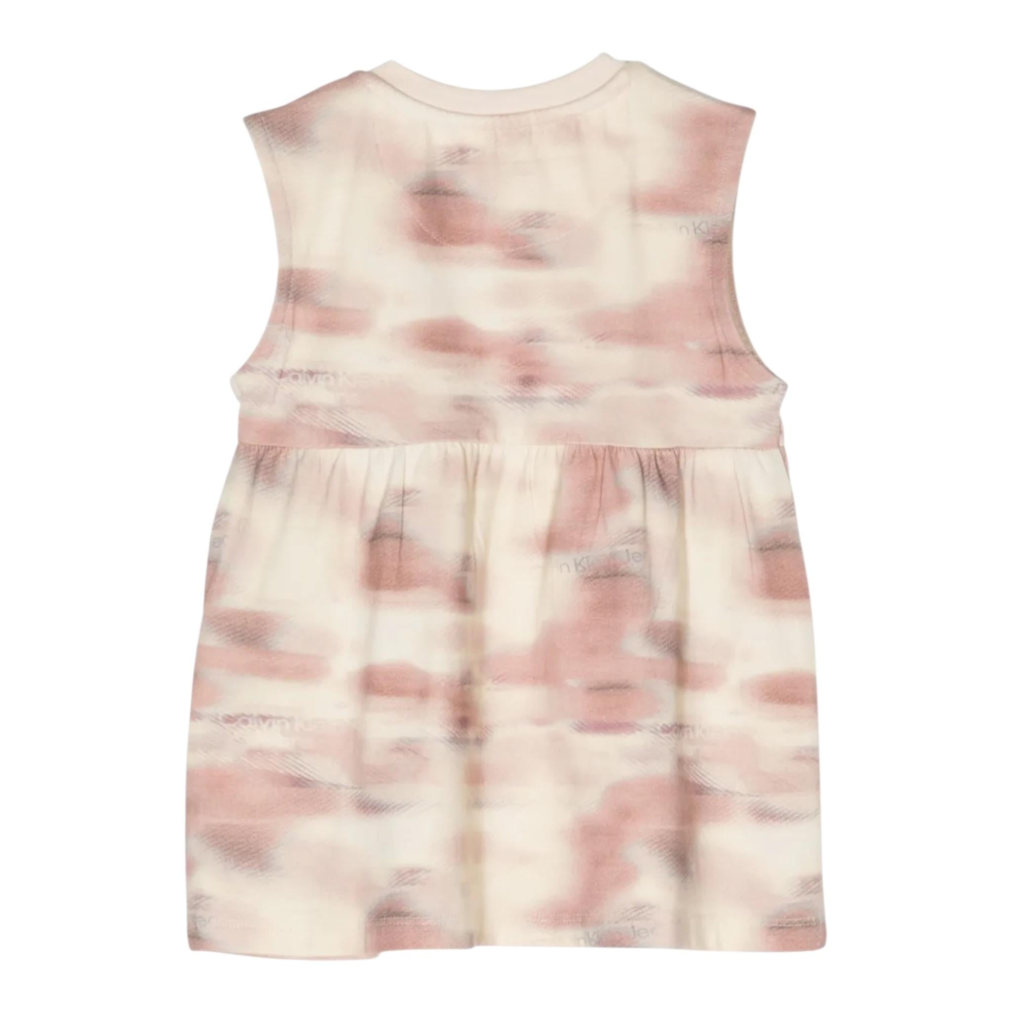 Calvin Klein Abito Tinta Unita con Logo E Fantasia per Neonata IN0IN00076 BEIGE CALVIN KLEIN 