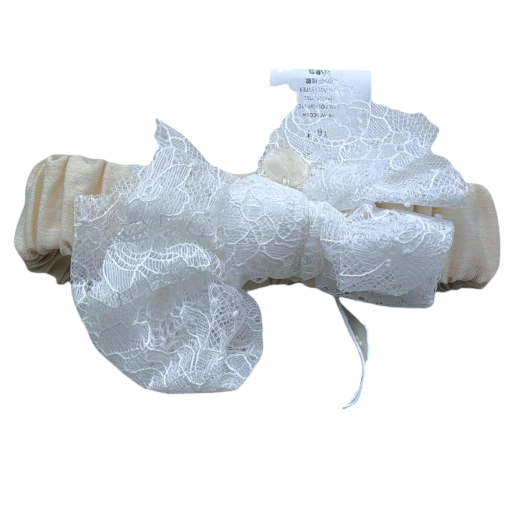 Le Bebe' Fascia Tinta Unita con Fiocco per Neonata LBG6409 BEIGE LE BEBE' 