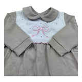 Isabel & Martinez Tutina Manica Lunga Tinta Unita con Ricami per Neonata IM25N451 BEIGE ISABEL & MARTINEZ 