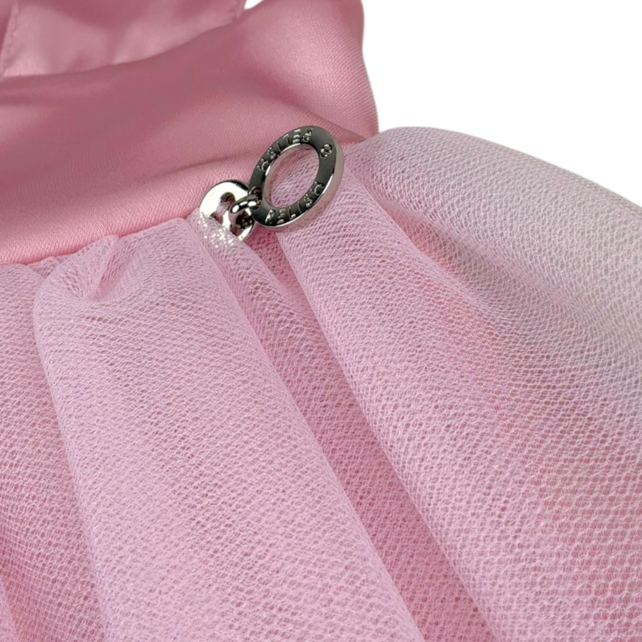 Relish Abito Tinta Unita con Tulle per Bambina 8852 ROSA RELISH 