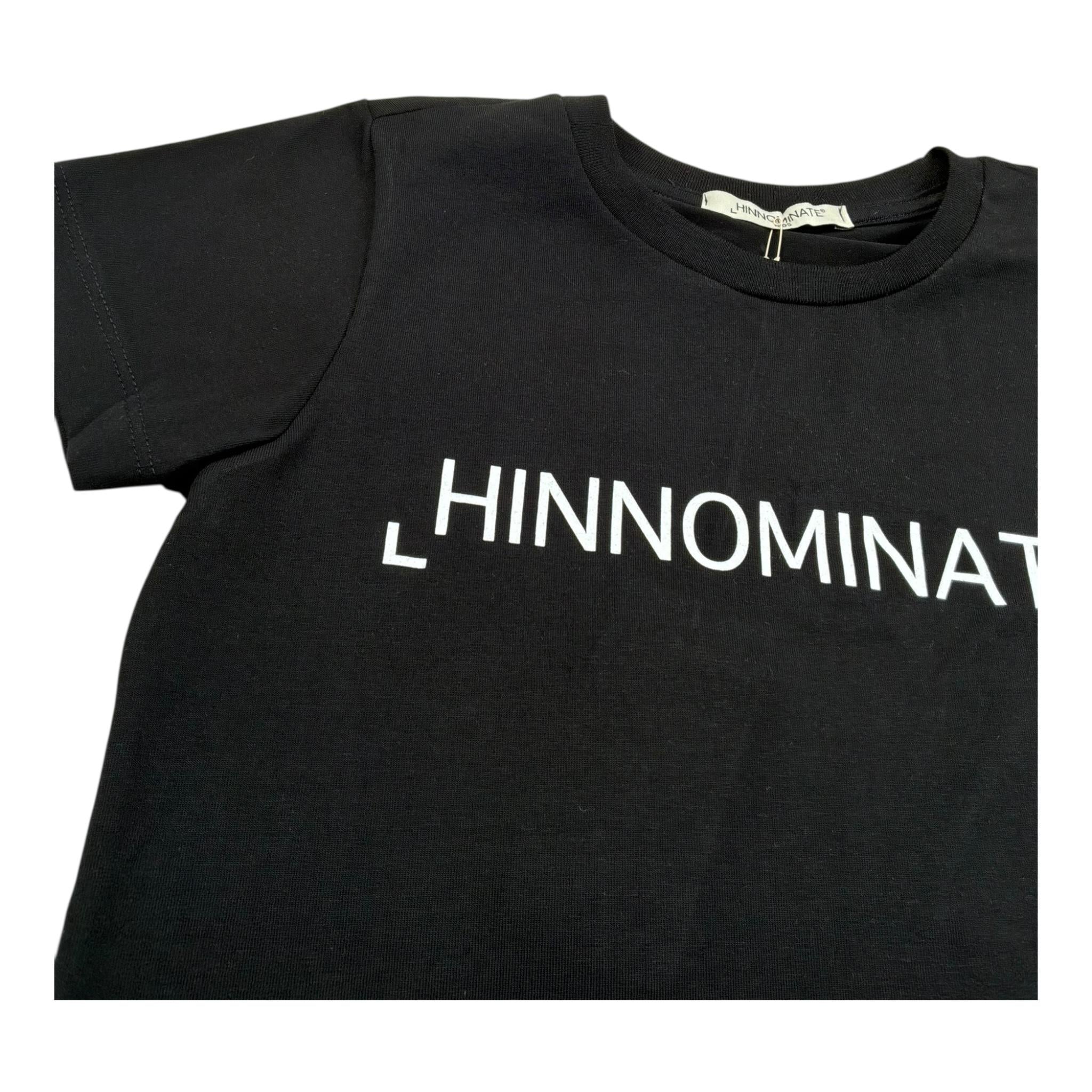 Hinnominate T-Shirt Girocollo Tinta Unita con Stampa per Bambina 3642M00032 NERO HINNOMINATE 