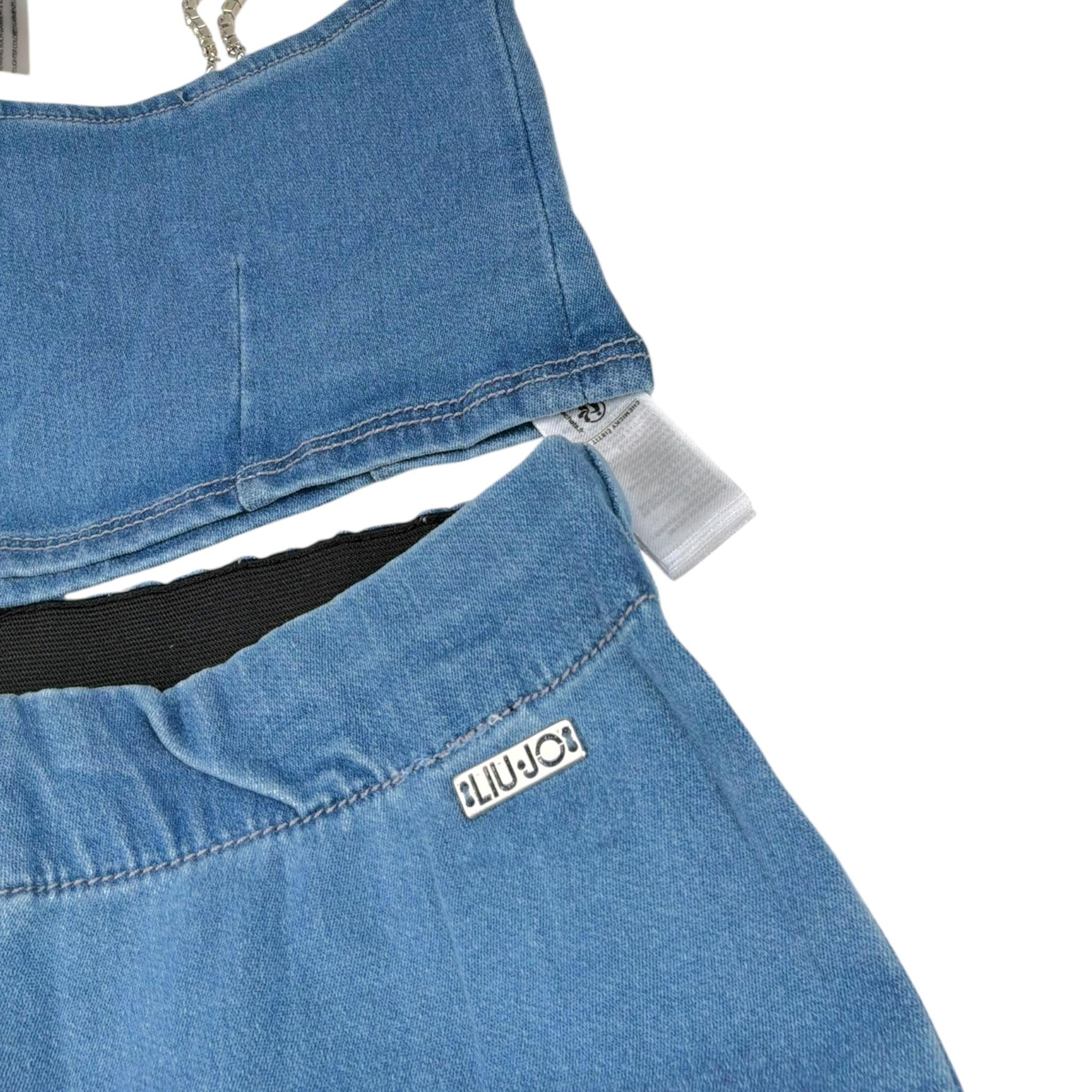 Liu Jo Completo 2 Pezzi Top-Leggins Effetto Denim per Bambina GA5210X BLU LIU JO 