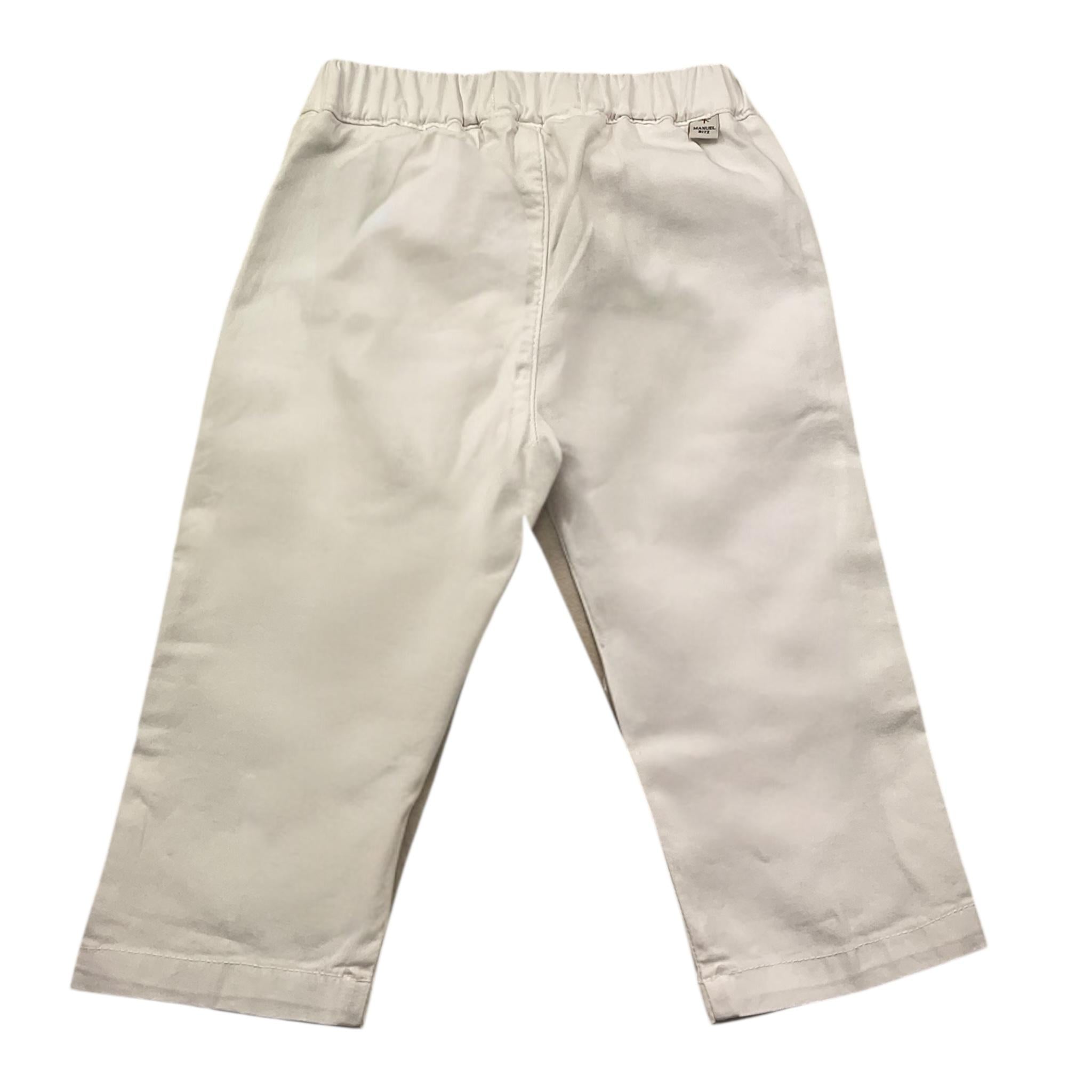 Manuel Ritz Pantalone Tinta Unita con Elastico In Vita per Neonato MR3013N BIANCO MANUEL RITZ 