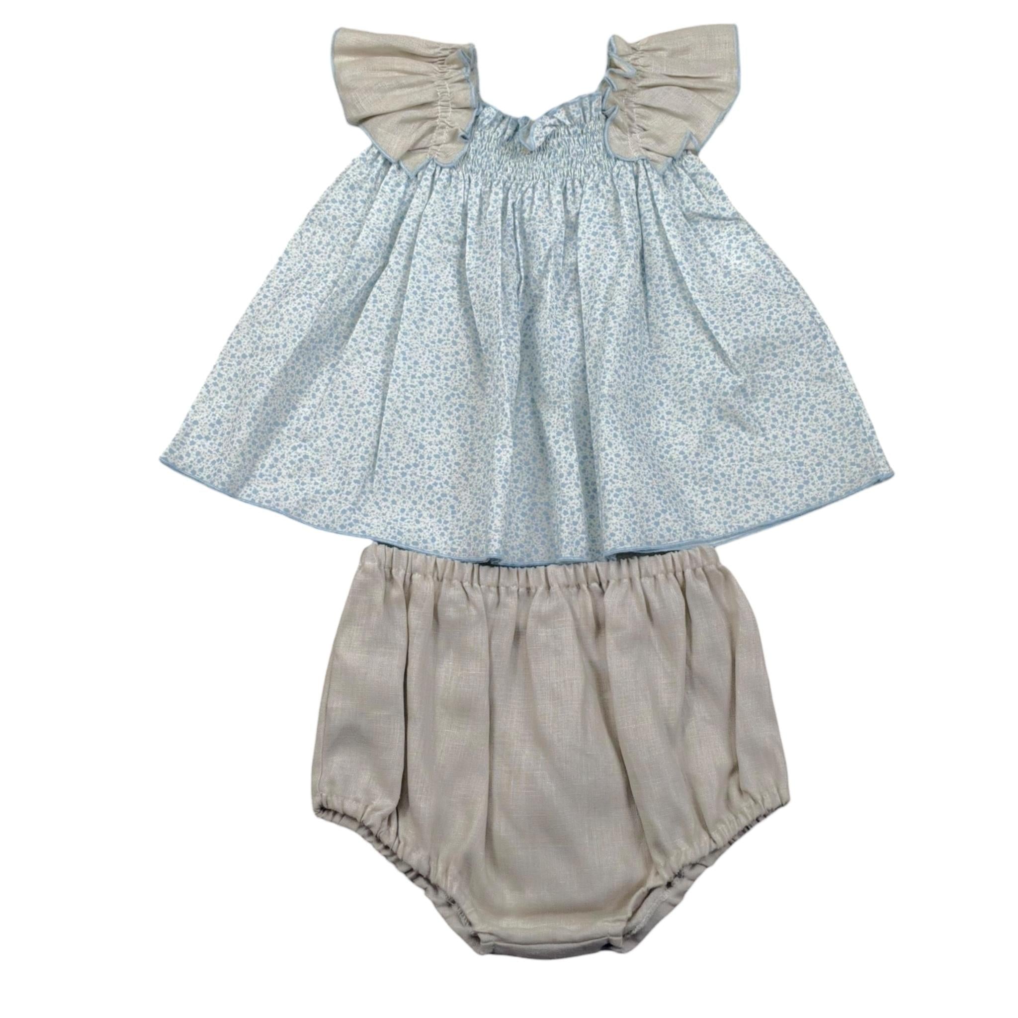 La Stupenderia Completo 2 Pezzi Camicia-Coulotte  per Neonata TBCT56 BIANCO LA STUPENDERIA 