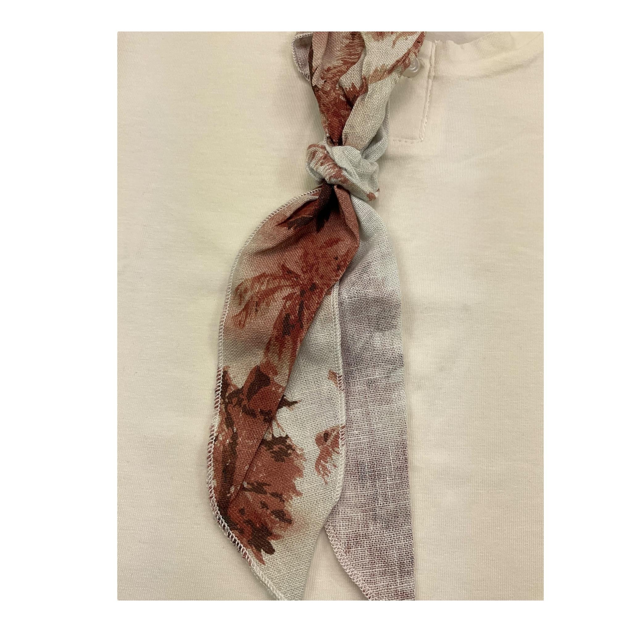 M+E' T-Shirt Girocollo Tinta Unita con Foulard per Neonato UEM0584 PANNA M+E' 