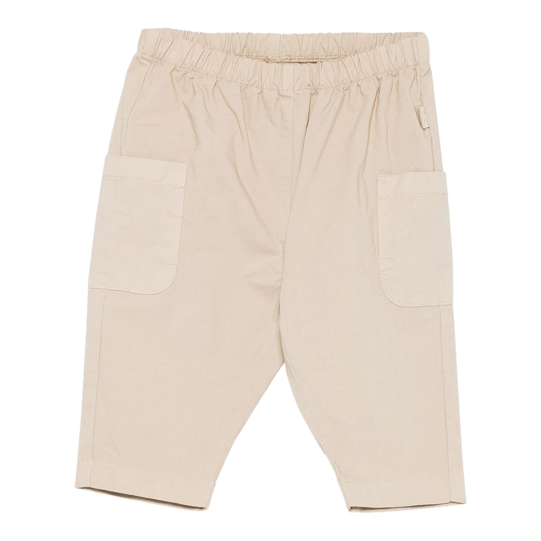 Teddy E Minou Pantalone Tinta Unita con Elastico In Vita per Neonato E25PT010C6035 BEIGE TEDDY E MINOU 