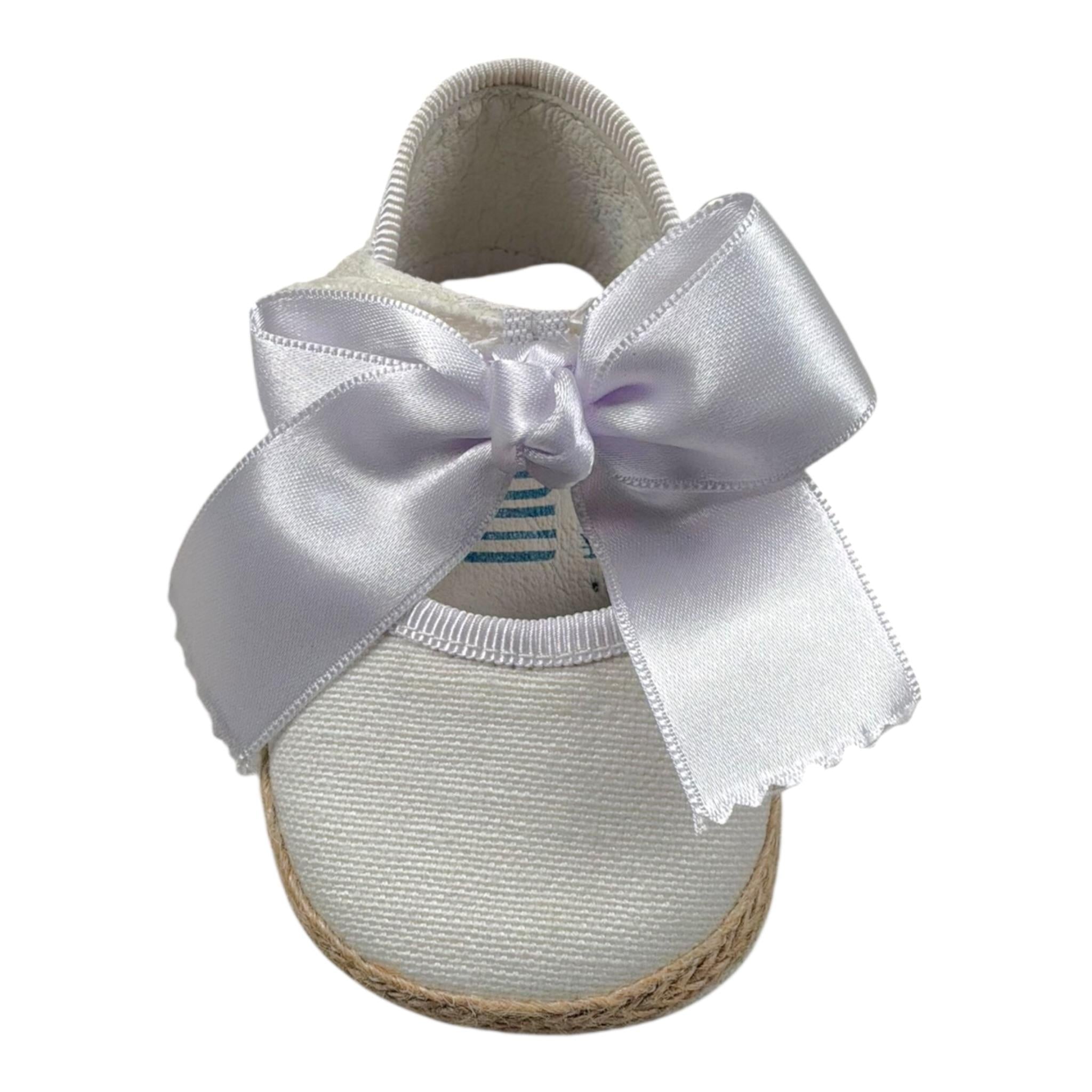 Indice Sandalo Tinta Unita con Fiocchi per Neonata 316 BIANCO INDICE 