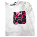 NAIDA shirt girocollo tinta unita con taschino in contrasto Bianco per Bambina NTS185 BIANCO NAIDA 