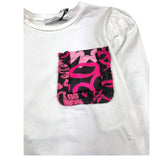 NAIDA shirt girocollo tinta unita con taschino in contrasto Bianco per Bambina NTS185 BIANCO NAIDA 