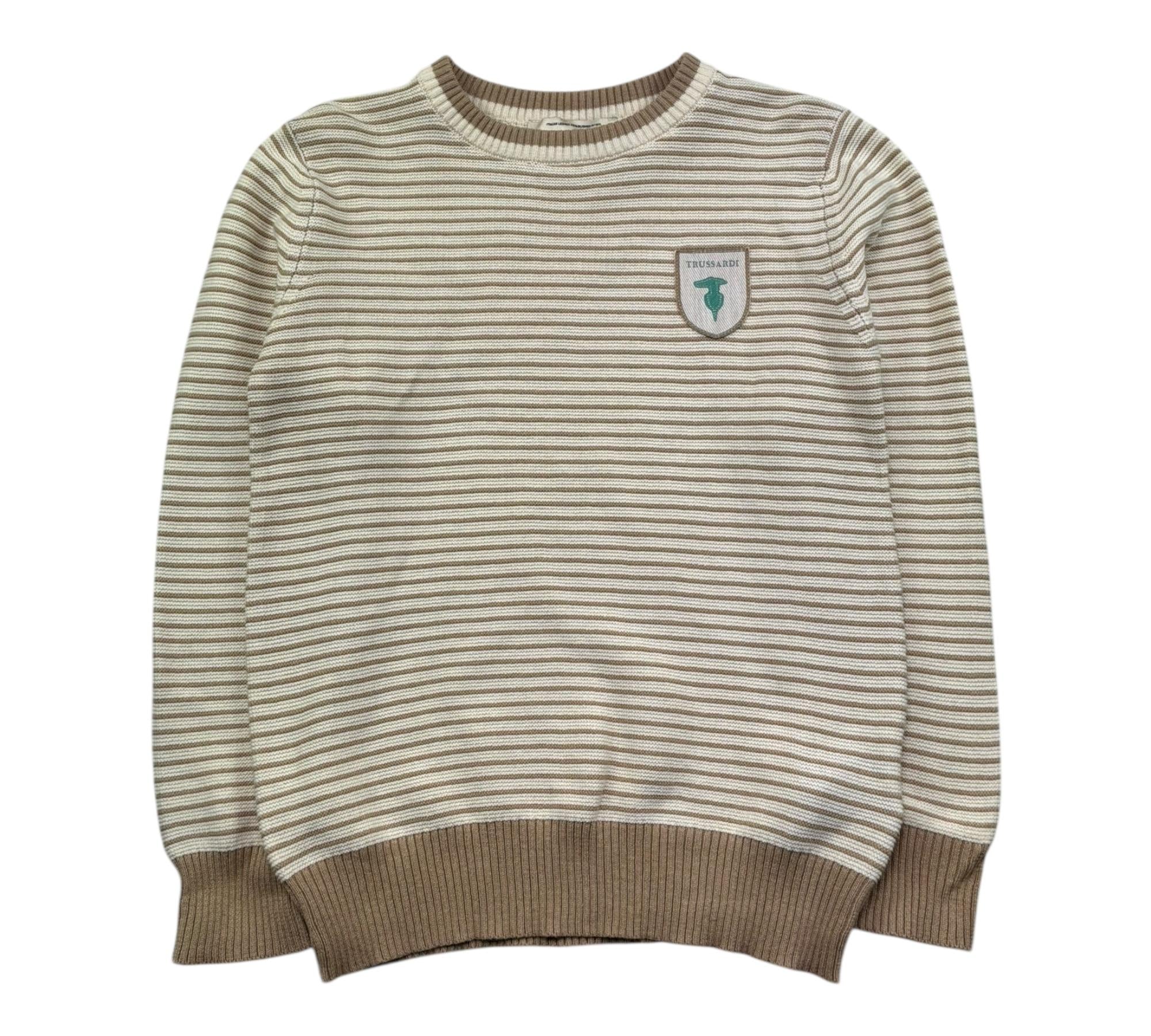 Trussardi Maglia Girocollo Fantasia A Righe per Bambino TBP2615MA BEIGE TRUSSARDI 