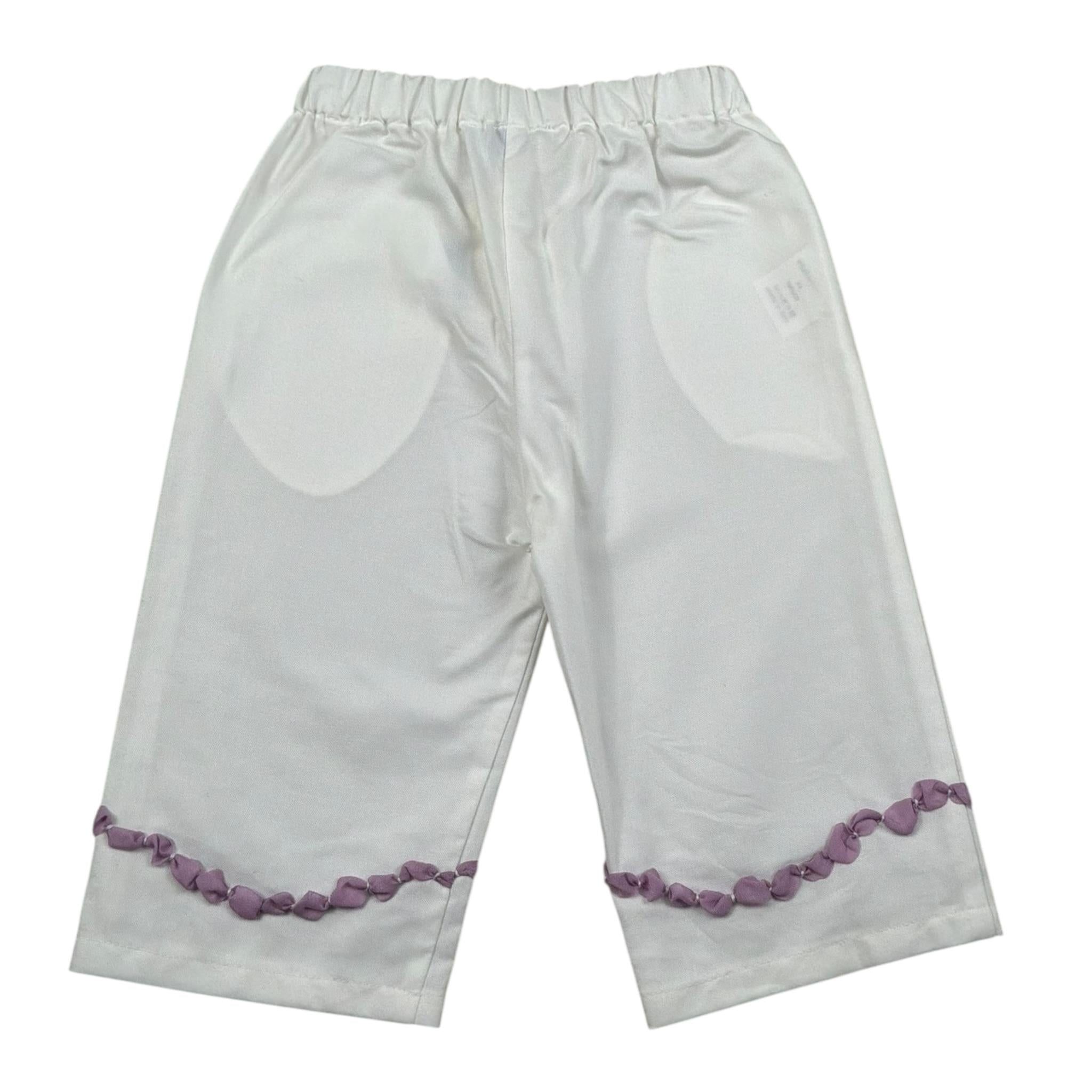 Ilfarobimbi Pantalone A Palazzo Tinta Unita per Bambina IFB400404 BIANCO ILFAROBIMBI 