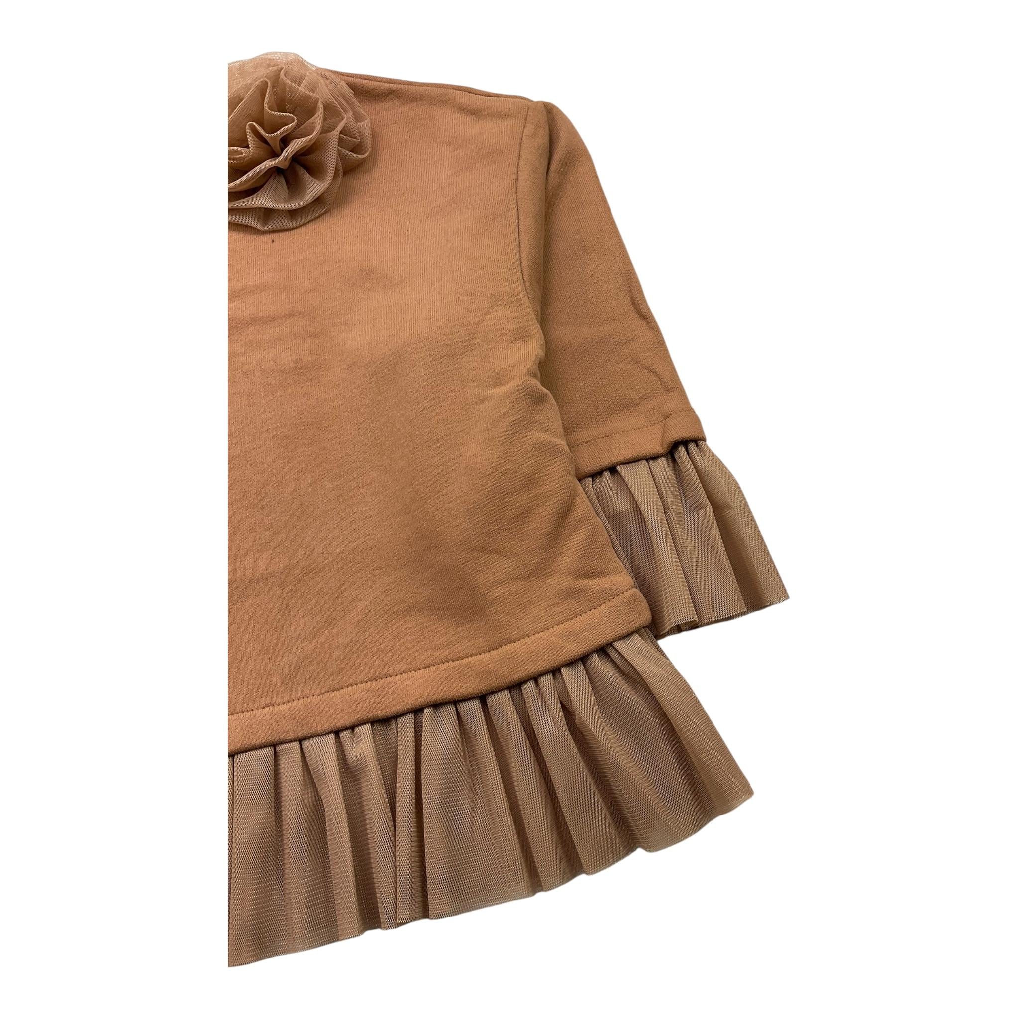 DIXIE felpa chiusa girocollo tinta unita con spille Marrone per Bambina LB17040G67X MARRONE DIXIE 