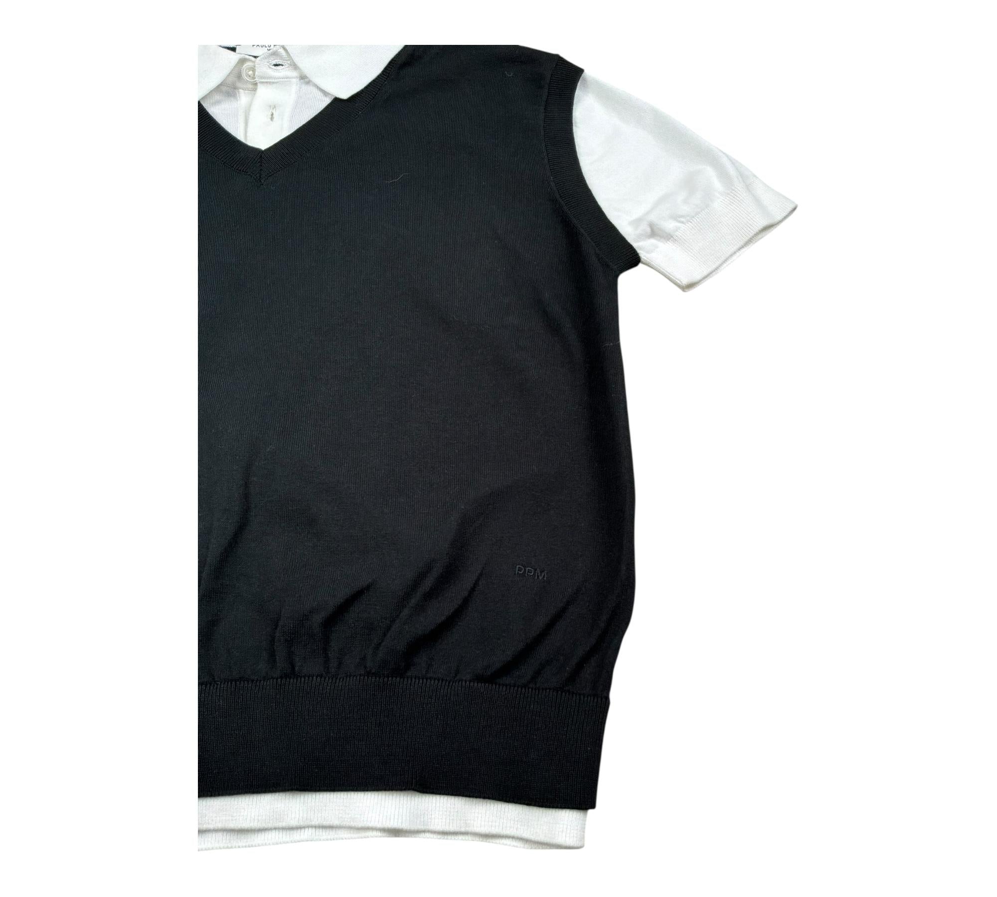 Paolo Pecora Polo Mezza Manica con Finto Gilet per Bambino PP4271 NERO PAOLO PECORA 