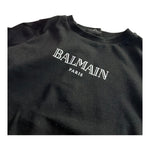 Balmain T-Shirt Girocollo Tinta Unita con Stampa per Neonato BV8581 NERO BALMAIN 
