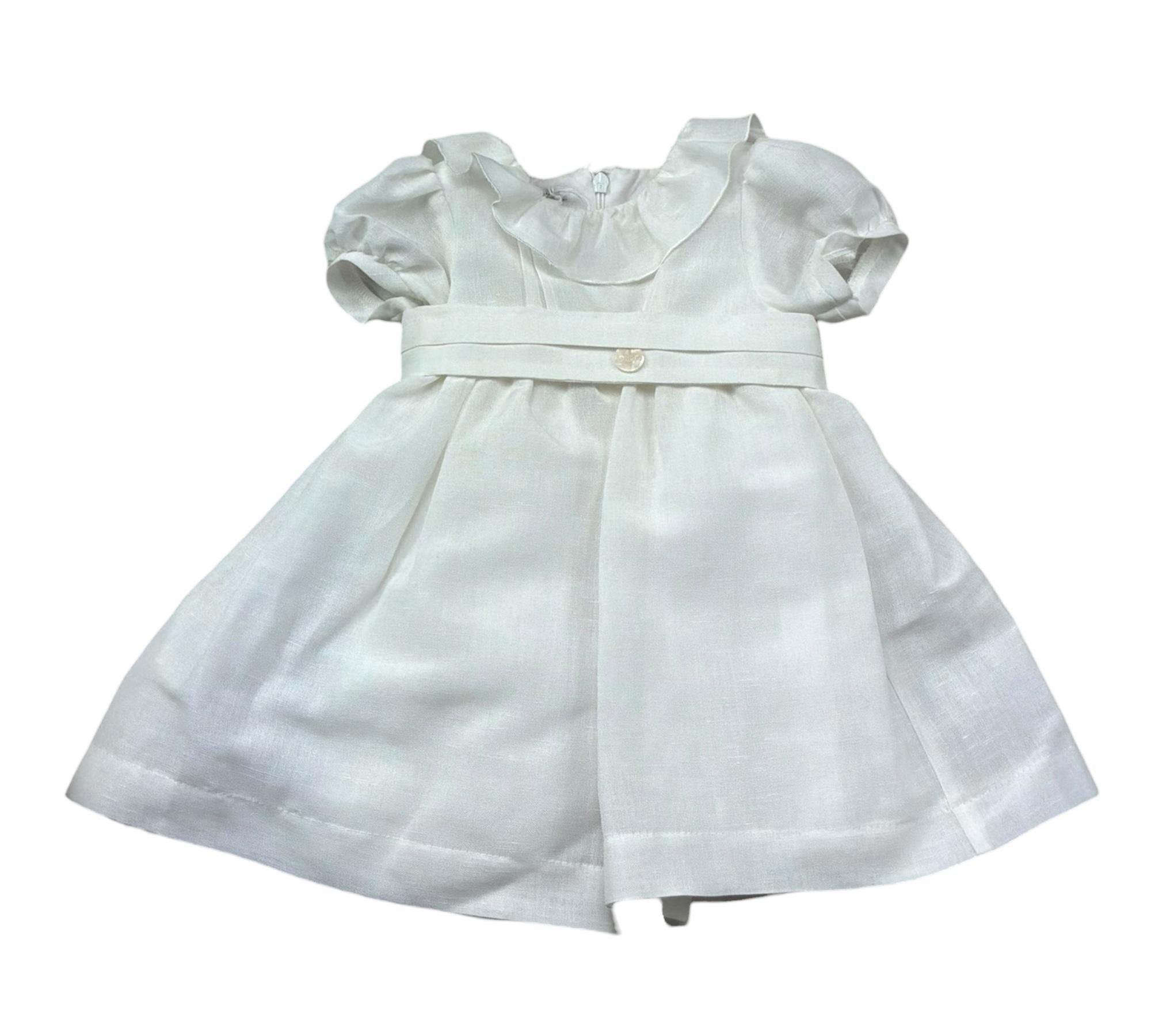 Le Bebe Abito Mezza Manica Tinta Unita per Neonata LBG6319 BIANCO LE BEBE 