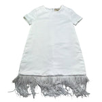 Trussardi Abito Tinta Unita con Paillettes per Bambina TGP26082VE BIANCO TRUSSARDI 