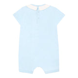 Moschino Pagliaccetto Tinta Unita con Stampa per Neonato MUT049M AZZURRO MOSCHINO 