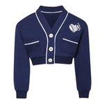 Monnalisa Felpa Aperto con Bottoni Tinta Unita per Bambina 19E801 BLU MONNALISA 