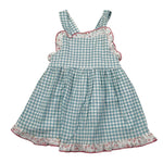 Babidu Abito Bicolore con Stampa Quadri per Bambina 91406J BIANCO/VERDE BABIDU 