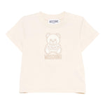 Moschino T-Shirt Girocollo Tinta Unita con Logo per Neonato MDPM047 BEIGE MOSCHINO 