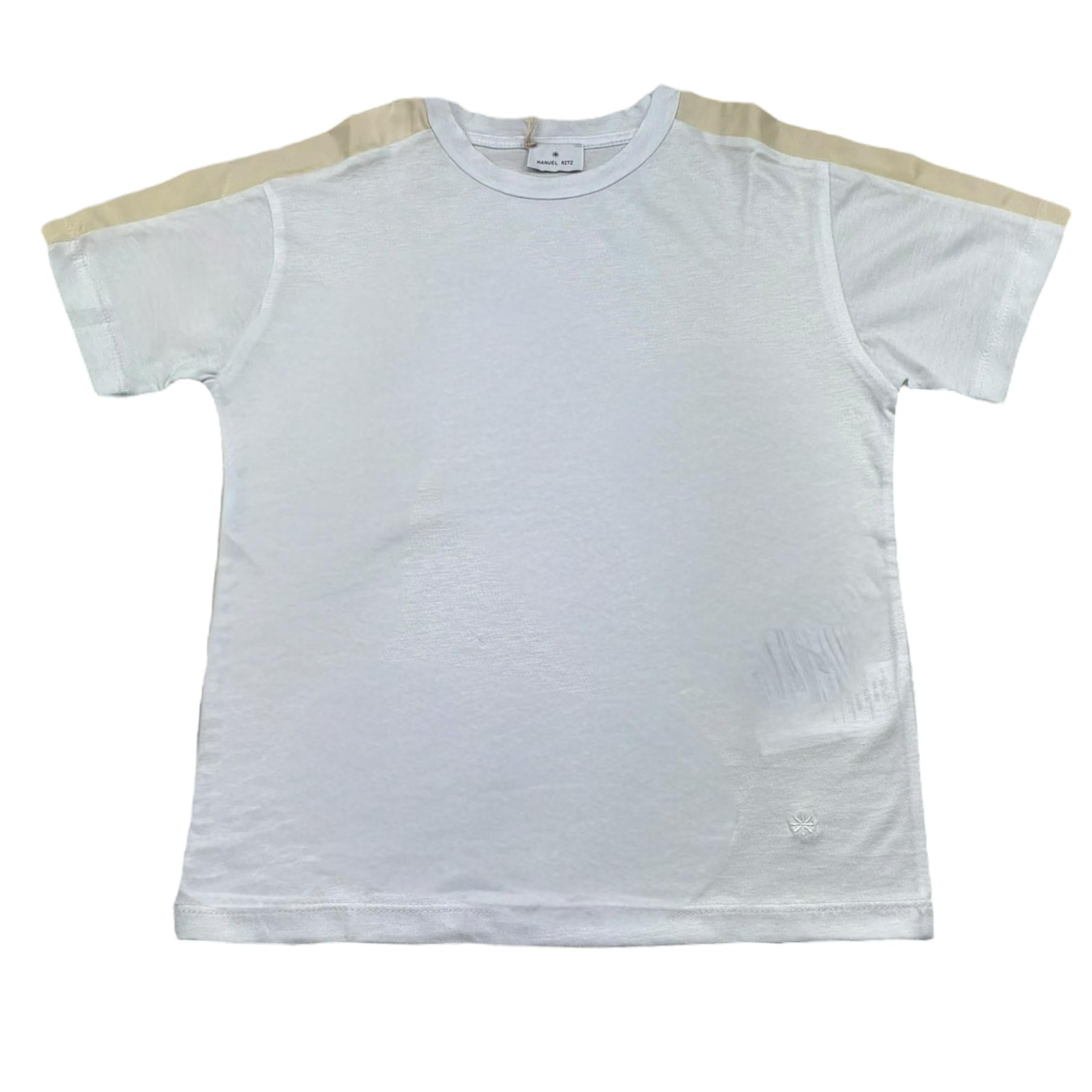 Manuel Ritz T-Shirt Girocollo Tinta Unita con Logo per Bambino MR2895 BIANCO MANUEL RITZ 