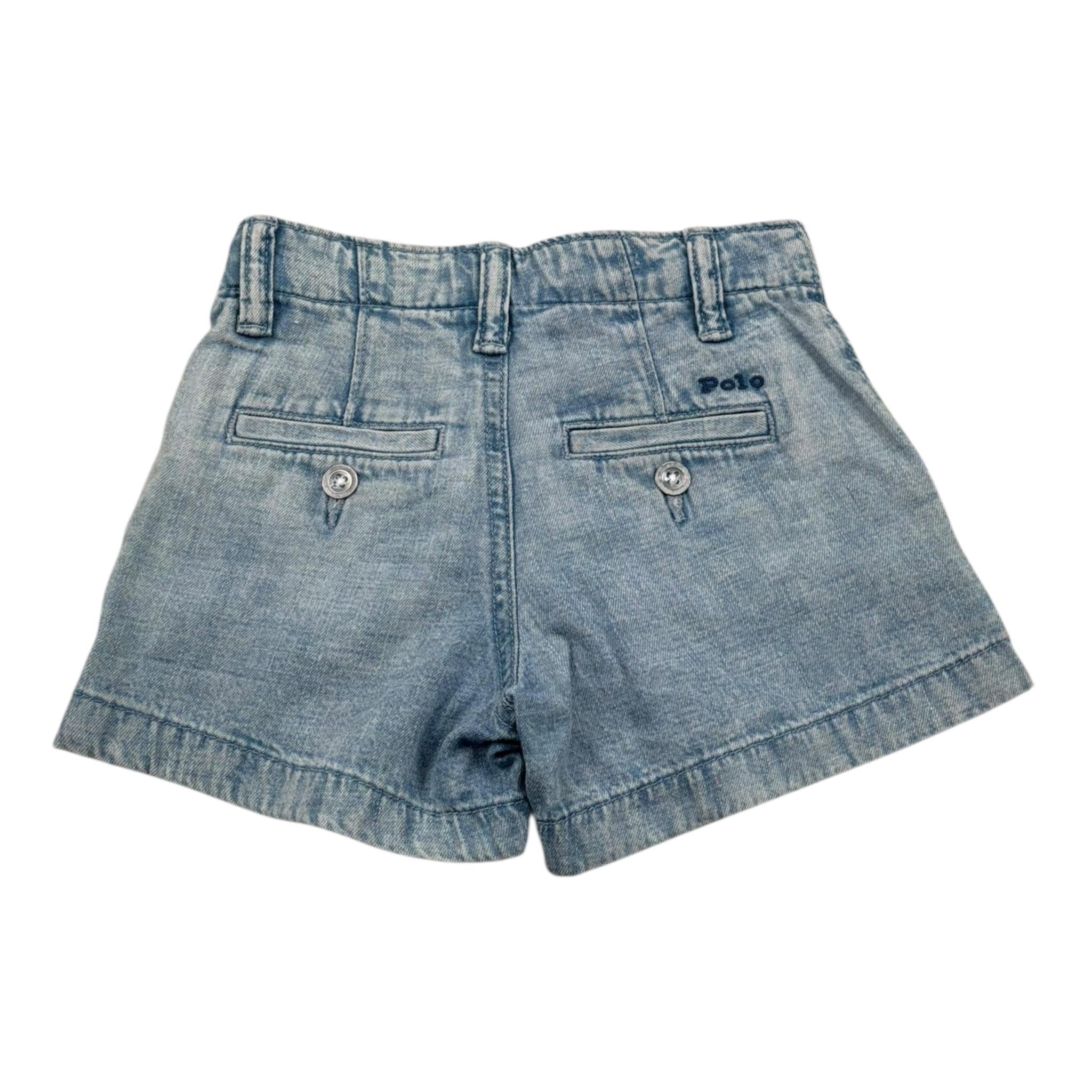 Ralph Lauren Short In Denim Tinta Unita per Neonata 312964507001 AZZURRO RALPH LAUREN 