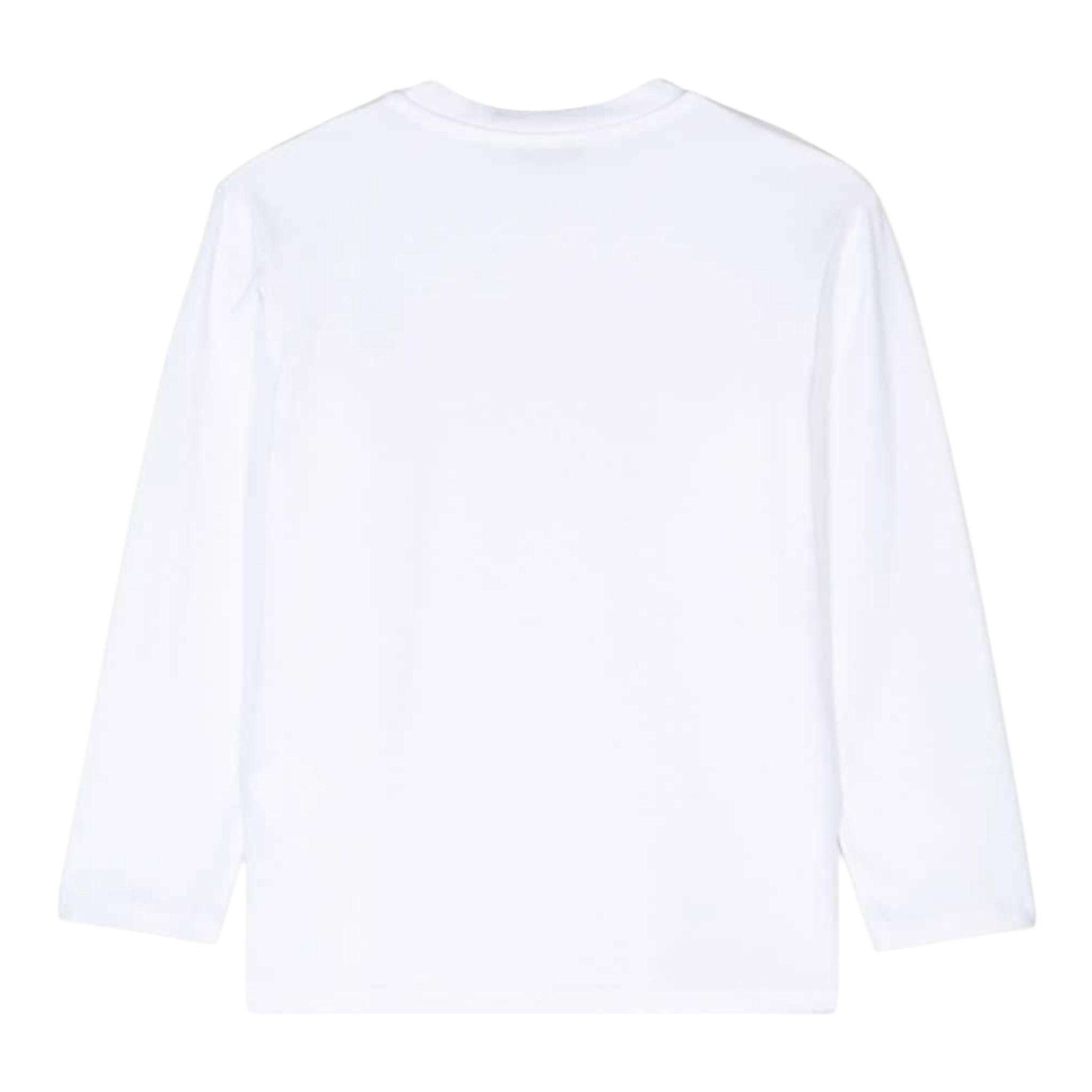 Paolo Pecora Shirt Girocollo Tinta Unita con Stampa per Bambino PP3845 BIANCO PAOLO PECORA 