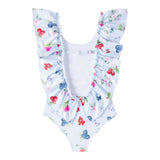 Monnalisa Costume Intero Tinta Unita con Stampa per Bambina 19E074 BIANCO MONNALISA 