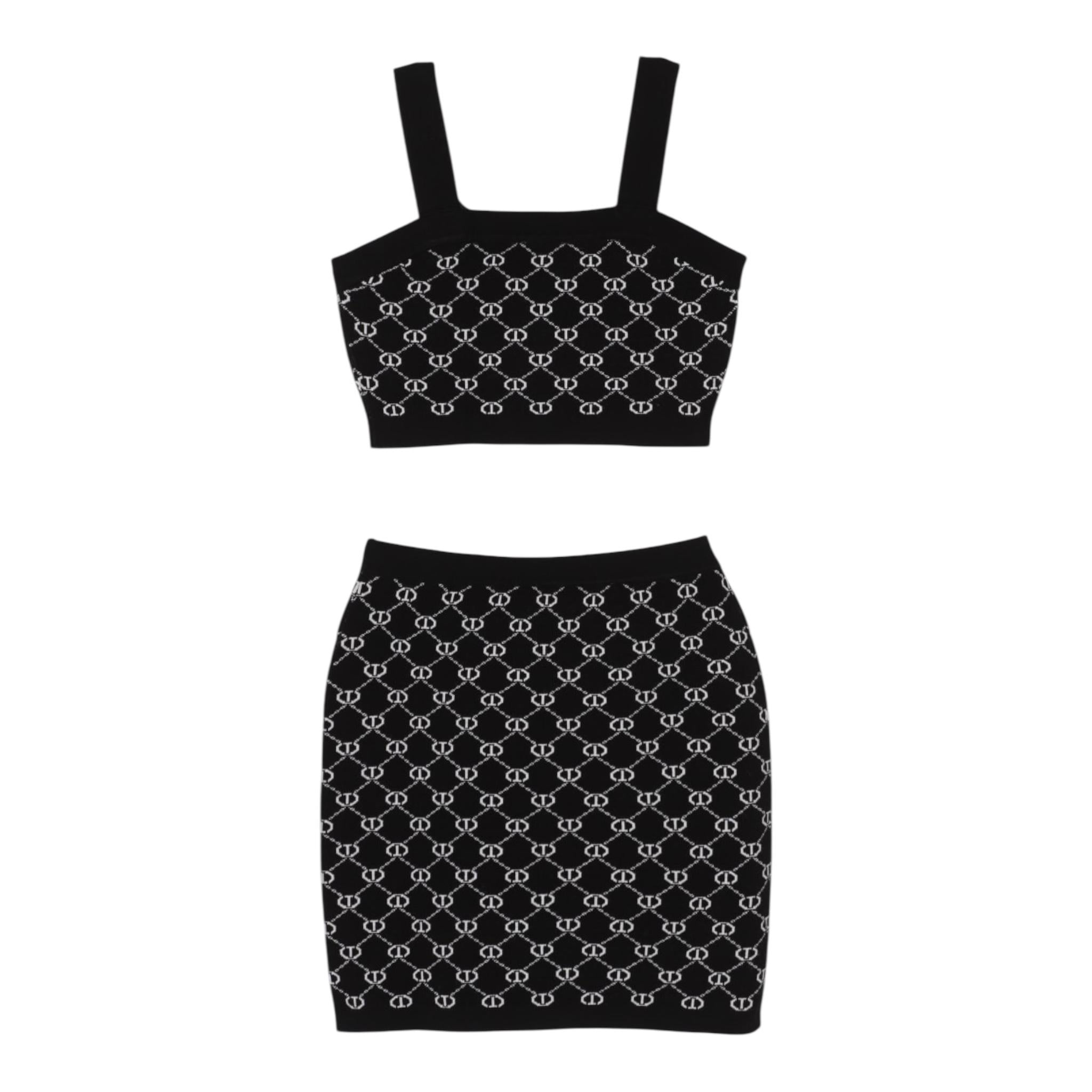 Twinset Completo 2 Pezzi Top-Gonna Tinta Unita per Bambina 251GJ3QX4X NERO TWINSET 