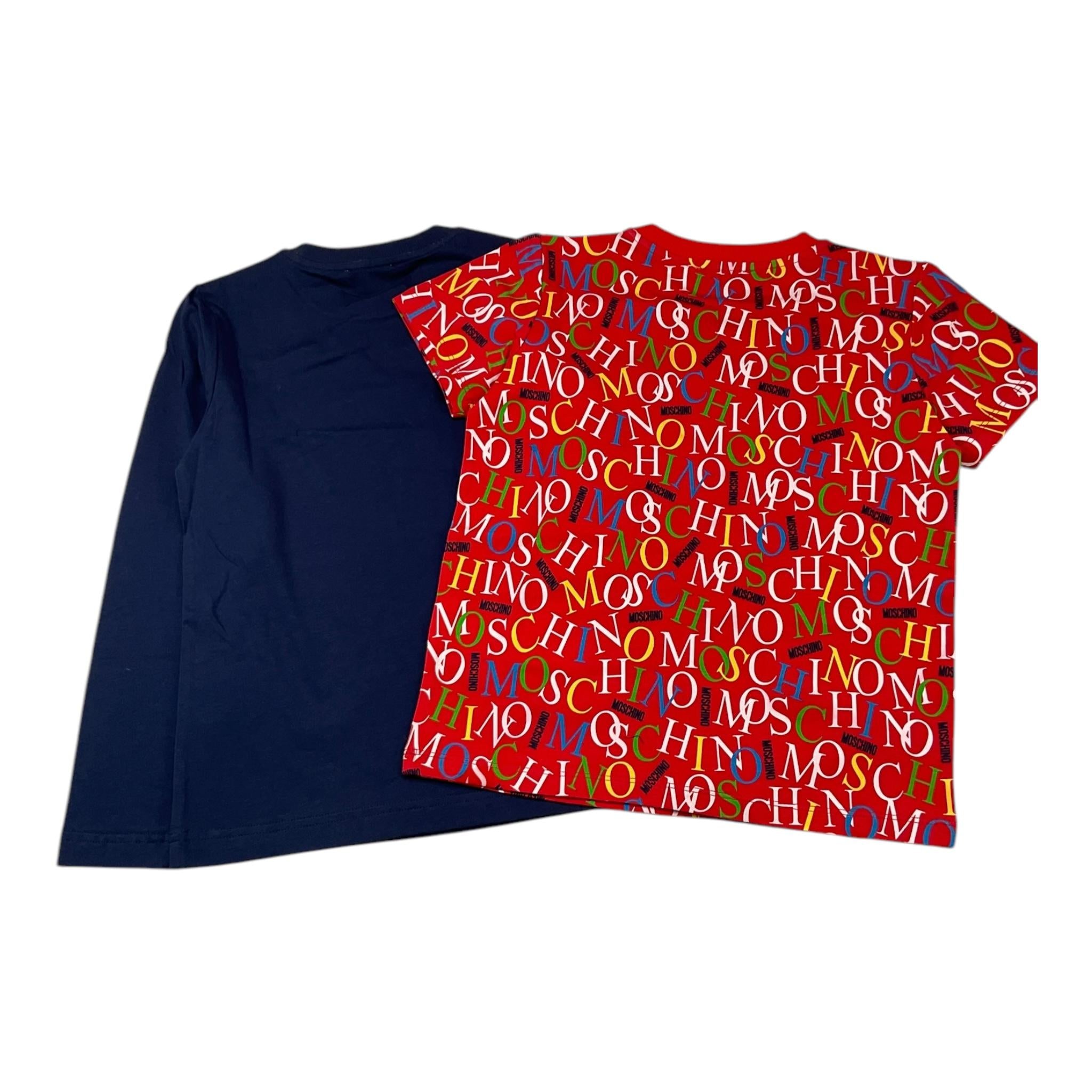 MOSCHINO set t-shirt-shirt bicolore Rosso/blu  per Bambino HWK024 ROSSO/BLU MOSCHINO 