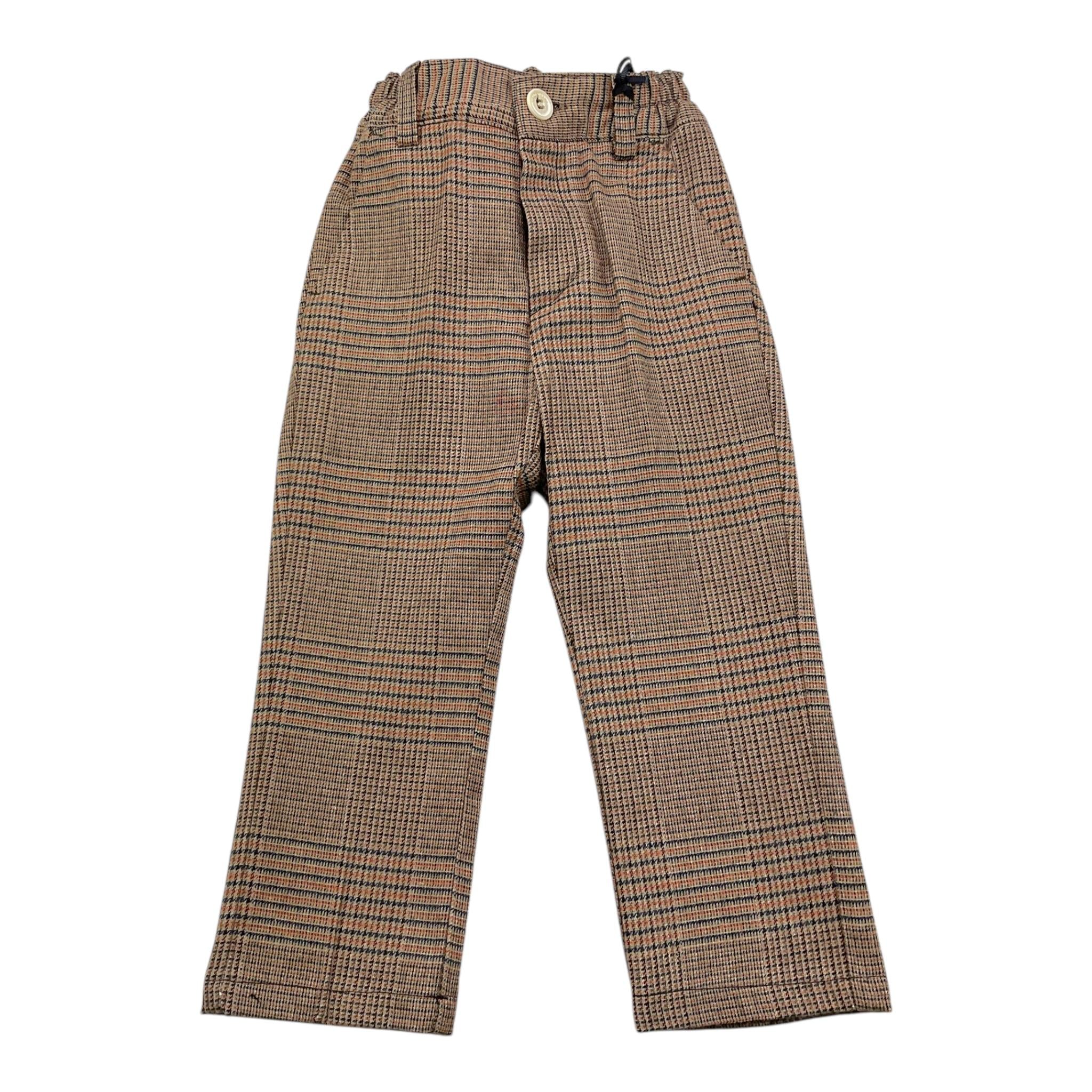 EMANUEL PRIS pantalone tinta unita con microfantasia Marrone per Bambino EPT6707N MARRONE EMANUEL PRIS 