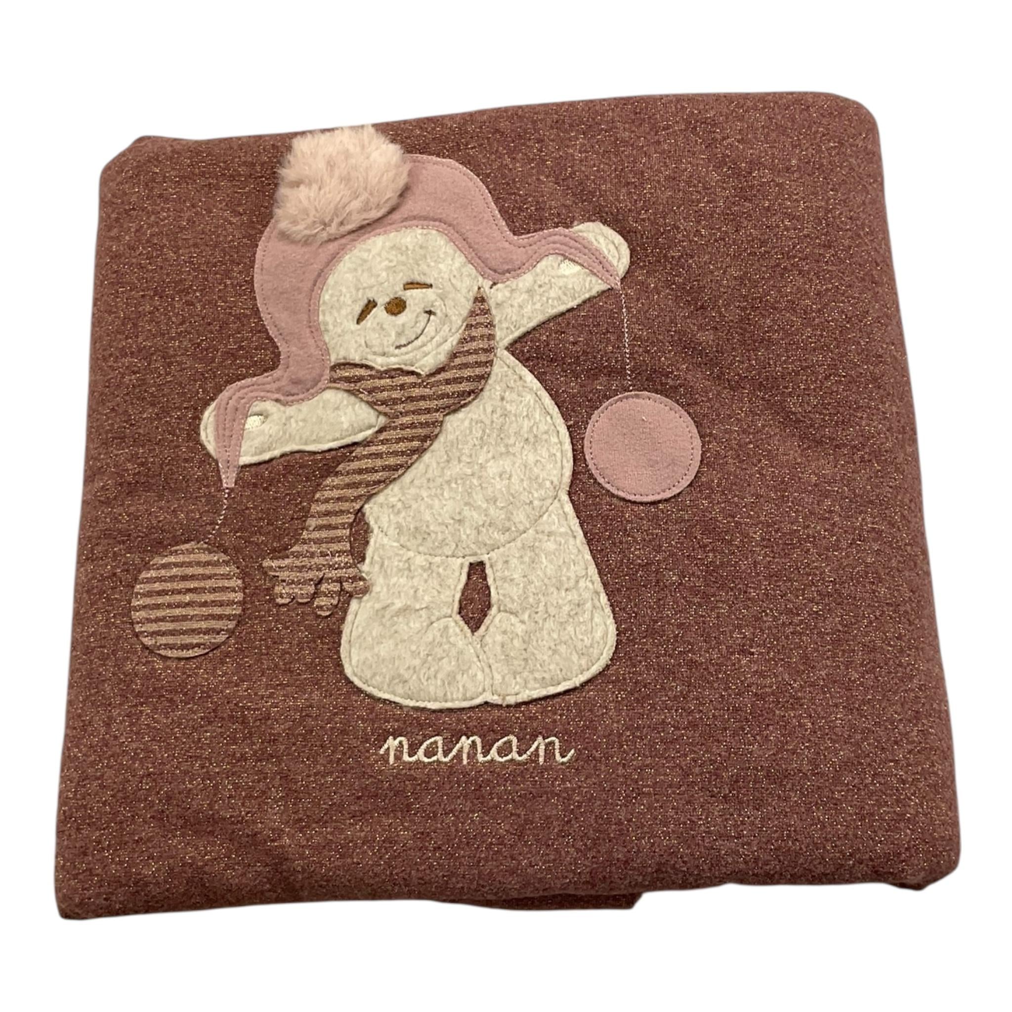 NANAN coperta tinta unita con stampa Rosa per Neonata I22432VL ROSA NANAN 