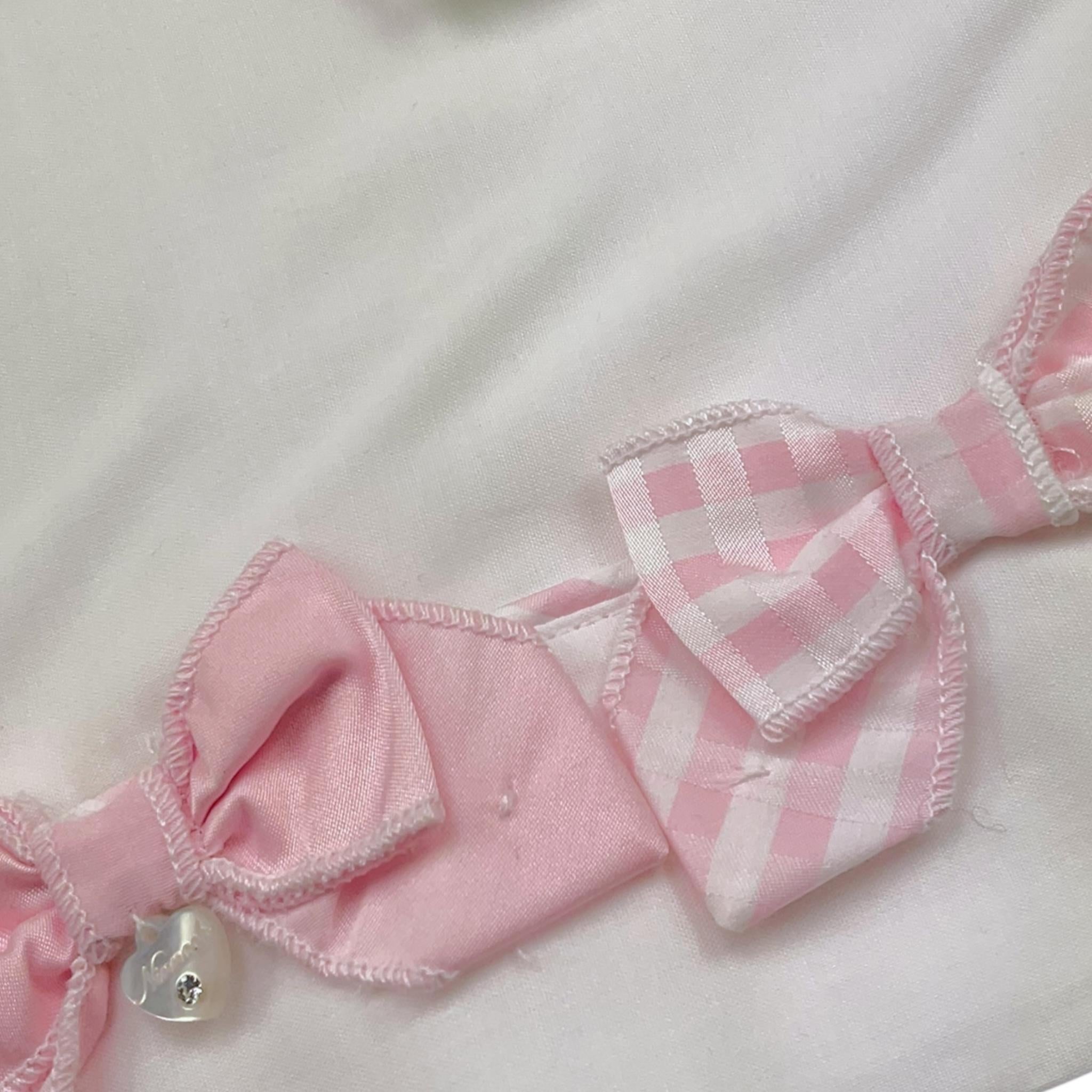 Ninnaoh Set 3 Pezzi Lenzuola Tinta Unita con Applicazioni per Neonata E22LE2 BIANCO NINNAOH 