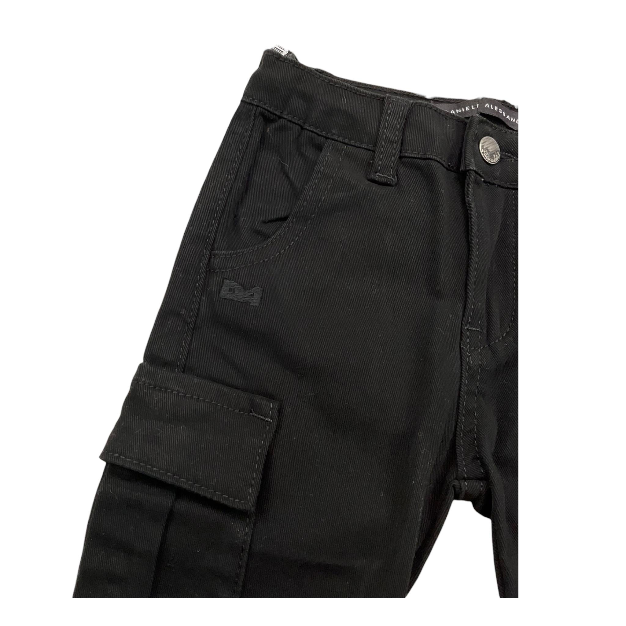 DANIELE ALESSANDRINI jeans tinta unita con girovita regolabile Nero per Bambino 1291P00023XX NERO DANIELE ALESSANDRINI 