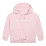Givenchy Felpa Tinta Unita con Cappuccio per Bambina H15351 ROSA GIVENCHY 