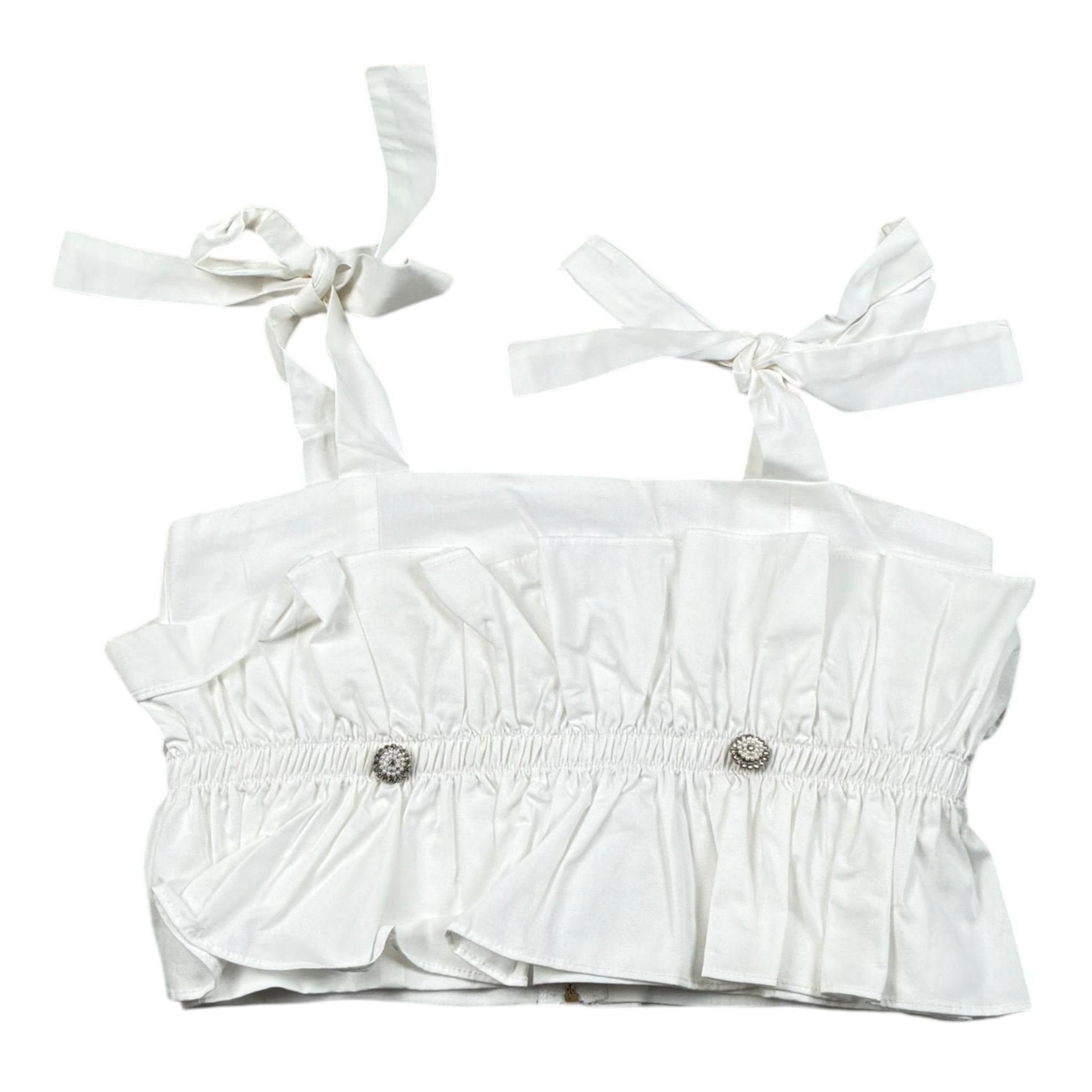 Fun & Fun Top Tinta Unita con Bretelle per Bambina FCJTP16585 BIANCO FUN & FUN 