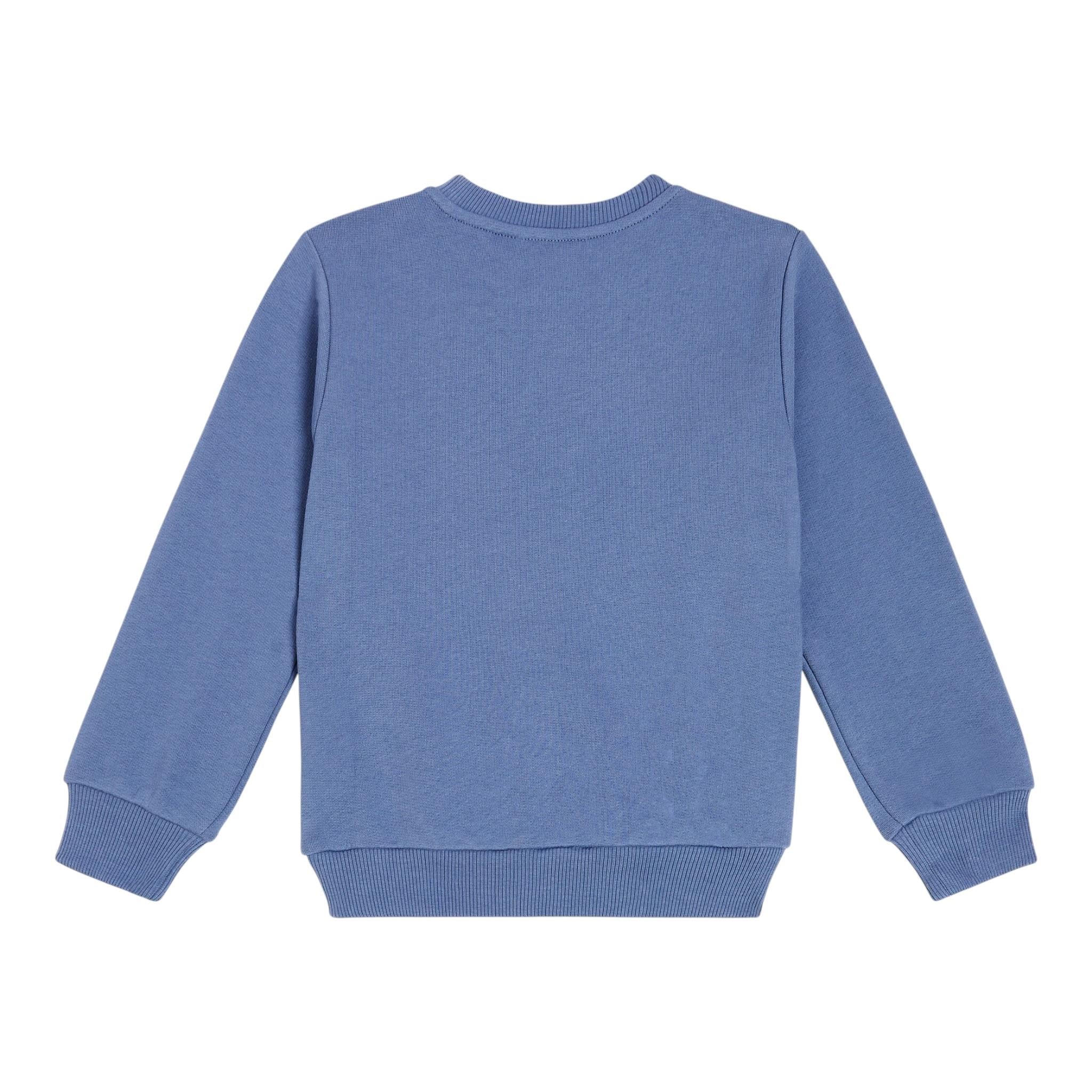 Balmain Felpa Chiusa Girocollo Tinta Unita con Stampa per Bambino BT4Q80 AZZURRO BALMAIN 