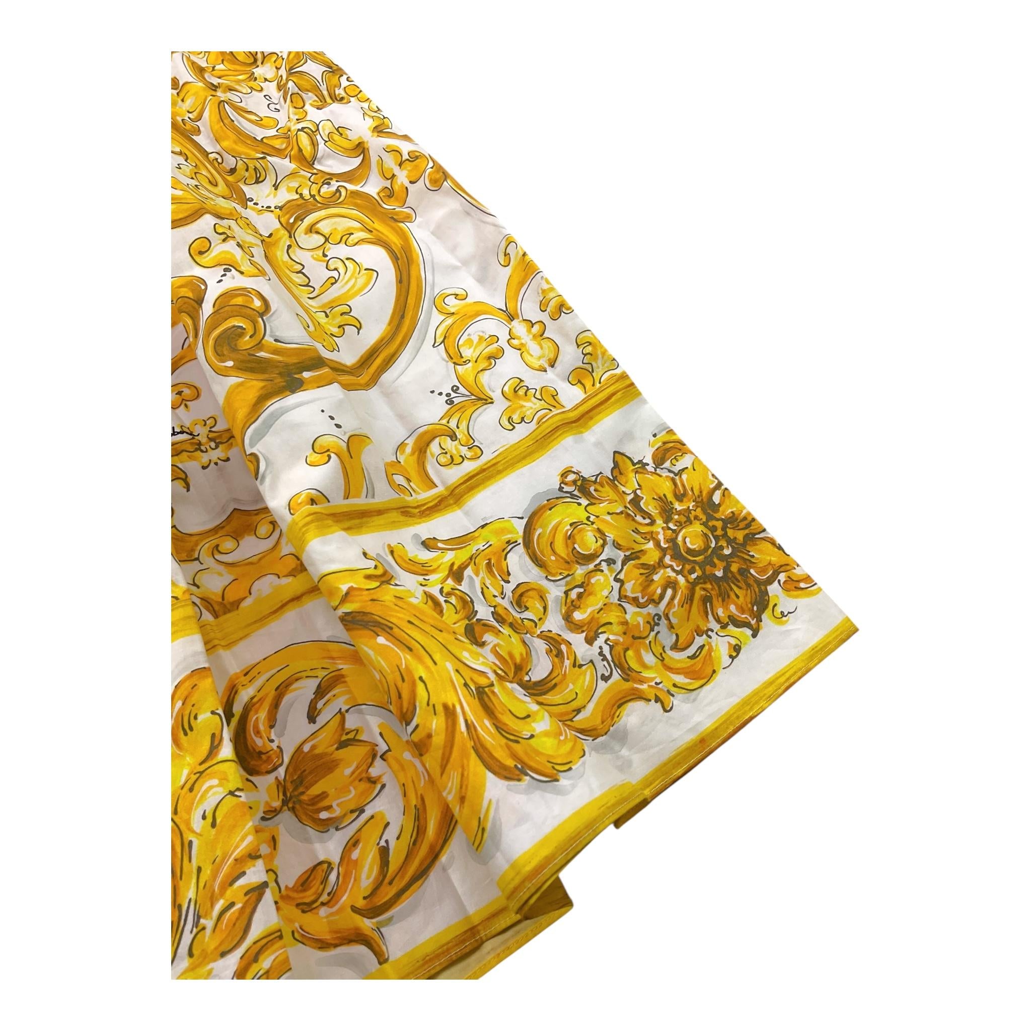 Dolce & Gabbana Gonna Tinta Unita con Fantasia Rose per Bambina L55I27 BIANCO DOLCE & GABBANA 