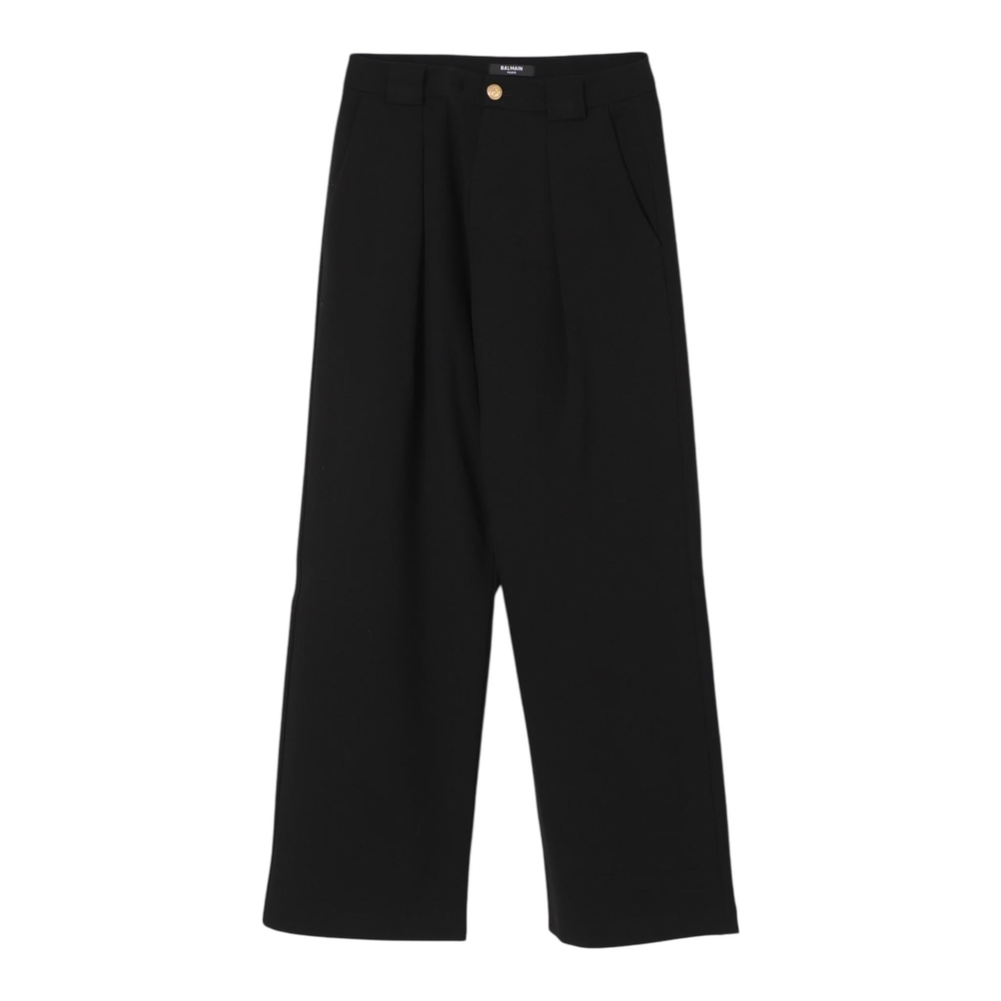Balmain Pantalone Tinta Unita per Bambino BW6Q10 NERO BALMAIN 