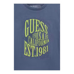 Guess T-Shirt Girocollo Tinta Unita con Stampa per Neonato N5RI19K8HM4N AZZURRO GUESS 